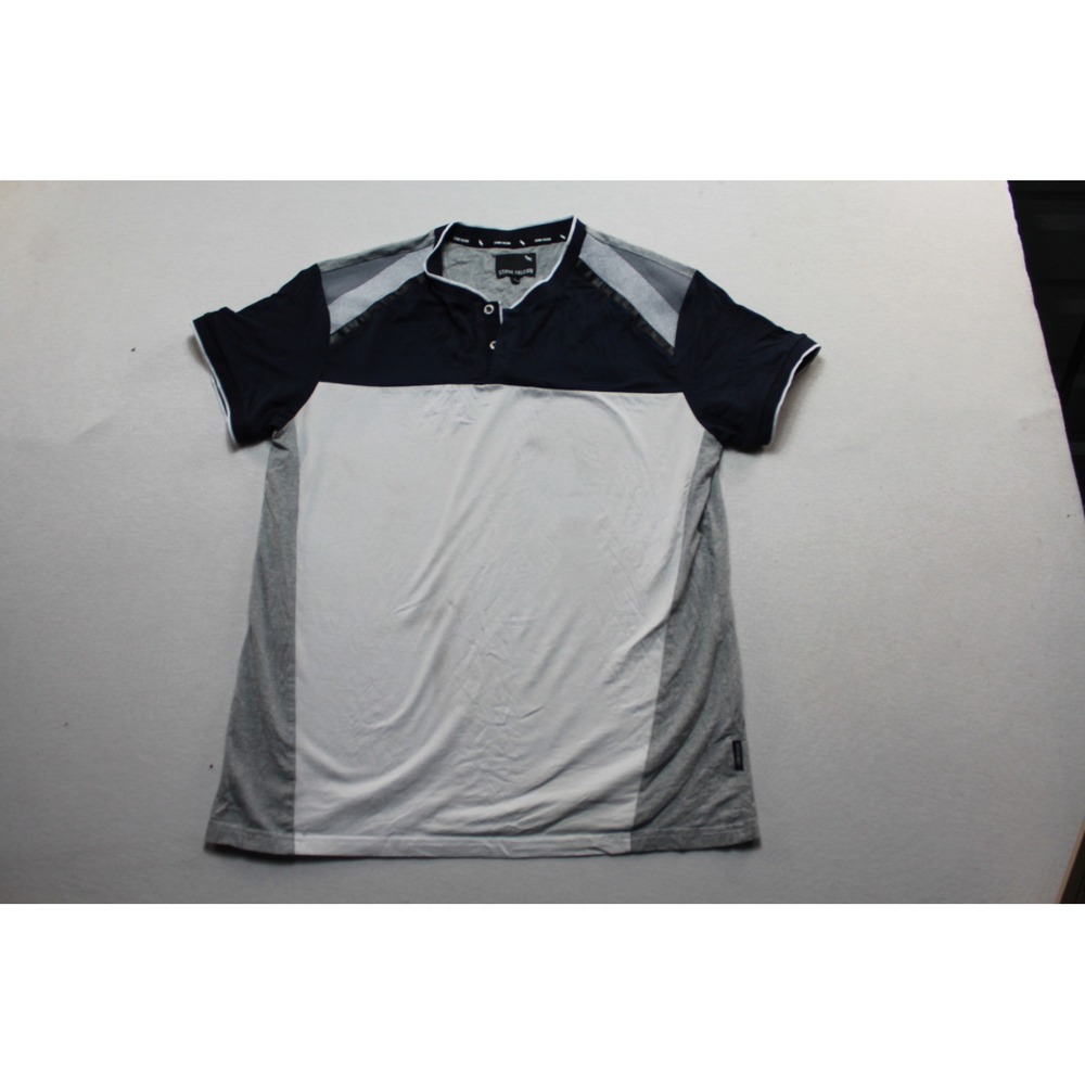 Stone Falcon Polo Shirt Mens Large Multi Color Excellent Colorblock Henley